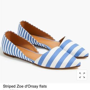 Jcrew Factory D’Orsay stripped flats size 8